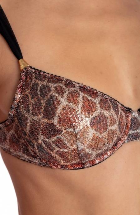 Pin Up Stars BIKINI BALCONCINO FERRETTO STAMPA PAILLETTES GIRAFFA Offerte