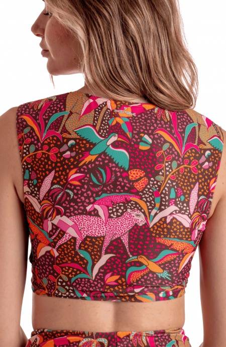 Pin Up Stars TOP INCROCIATO STAMPA TROPICAL Shopping Online