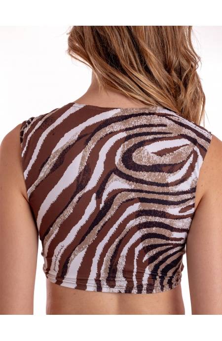 Pin Up Stars TOP INCROCIATO STAMPA ZEBRA Prezzo Ridotto