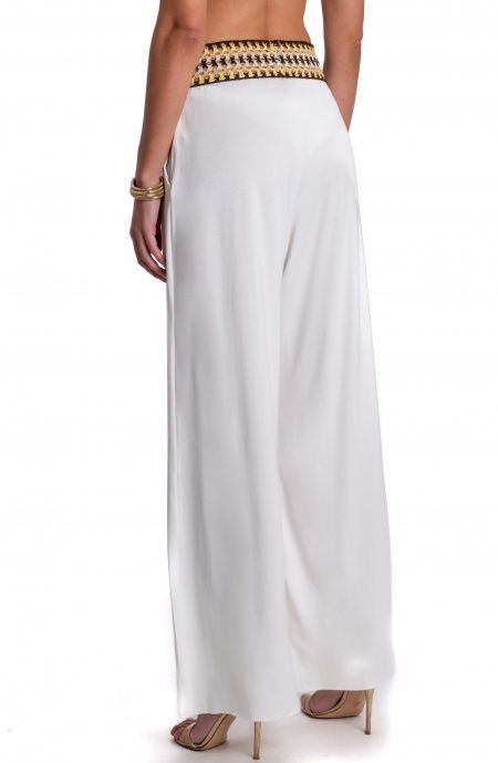Pin Up Stars PANTALONE PALAZZO CON PASSAMANERIA CROCHET Vendita
