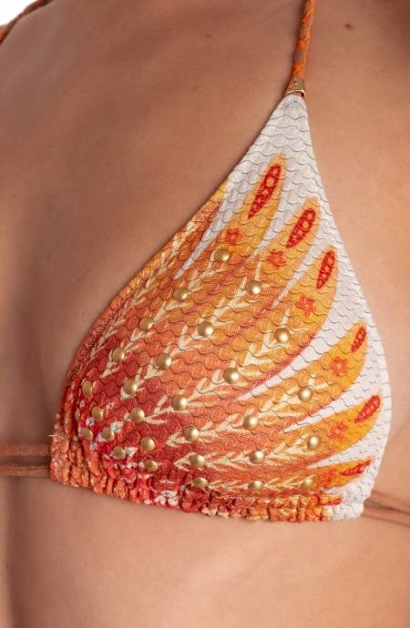 Pin Up Stars BIKINI TRIANGOLO IMBOTTITO CON BORCHIE STAMPA WINGS Acquista Ora
