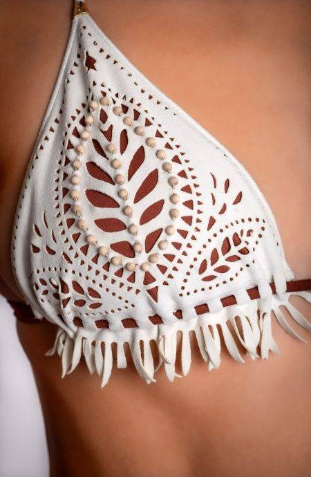 Pin Up Stars BIKINI TRIANGOLO IMBOTTITO CON LAVORAZIONE LASER E RICAMO PERLINE Online