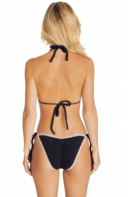 Pin Up Stars BIKINI TRIANGOLO IMBOTTITO GOFFRATO CON PASSAMANERIA TINTA UNITA Vendita Economica
