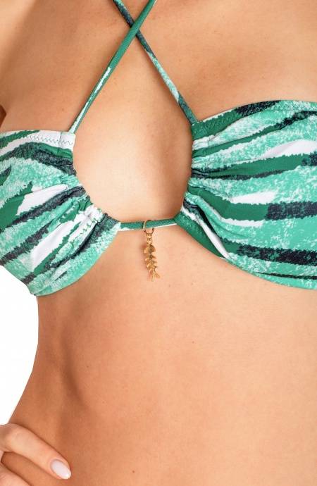 Pin Up Stars BIKINI FASCIA IMBOTTITA CON CIONDOLO STAMPA ZEBRA Pezzi Unici