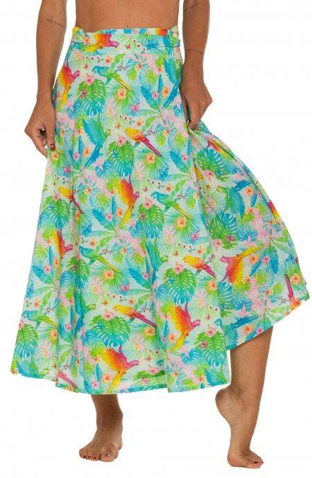 Pin Up Stars Gonna Pareo A Ruota Stampa Happy Tropical In Vendita