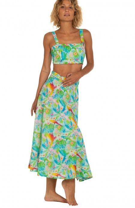 Pin Up Stars Gonna Pareo A Ruota Stampa Happy Tropical In Vendita