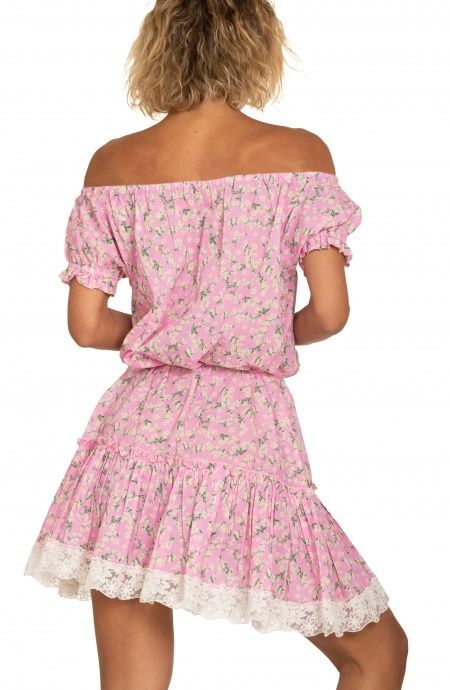 Pin Up Stars Abito Maniche A Palloncino Flower Print Nuova