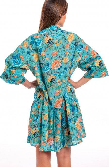 Pin Up Stars Abitino In Cotone Collo Camicia Stampa Monkey Acquista Ora