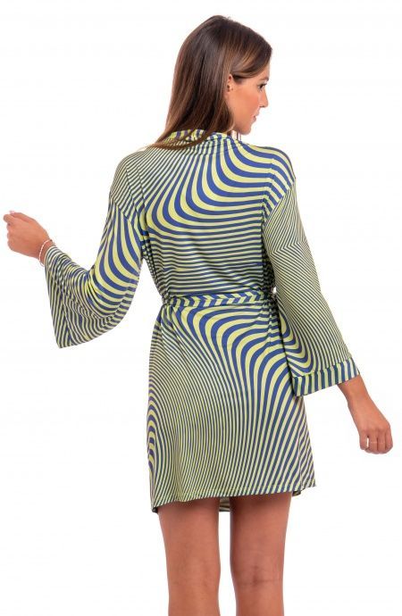Pin Up Stars Vestito Aperto Jersey Stampa Optical Fornitura limitata