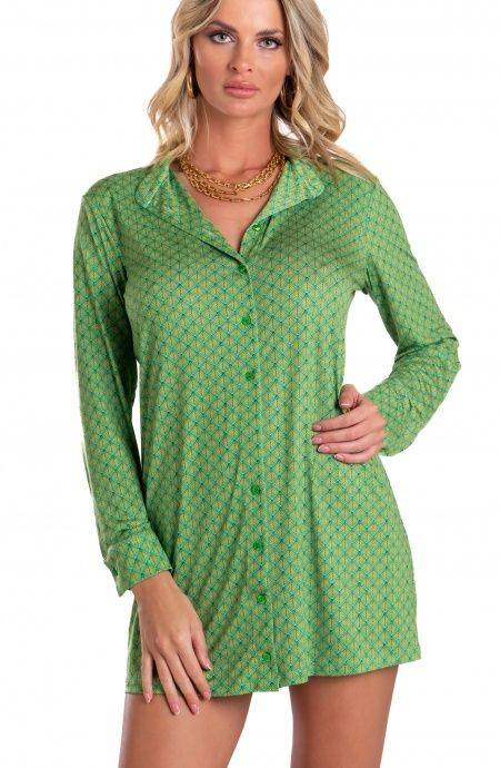 Pin Up Stars Chemisier in Jersey Stampa Squame Vendita Calda