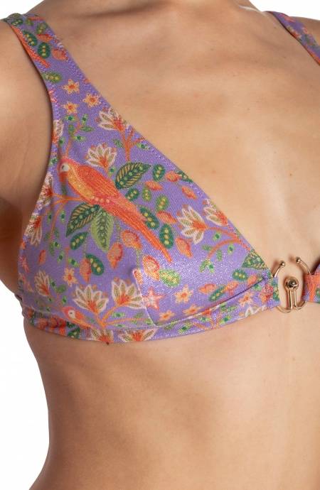 Pin Up Stars TOP BIKINI BRASSIERE CON ACCESSORIO STAMPA FLOWER BIRD Promozione