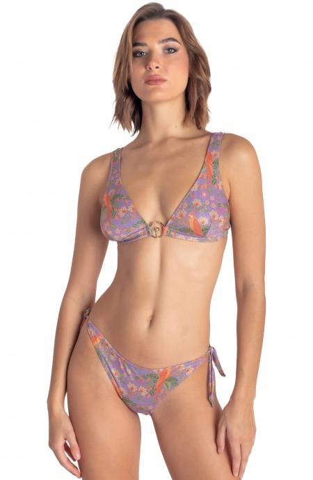 Pin Up Stars TOP BIKINI BRASSIERE CON ACCESSORIO STAMPA FLOWER BIRD Promozione