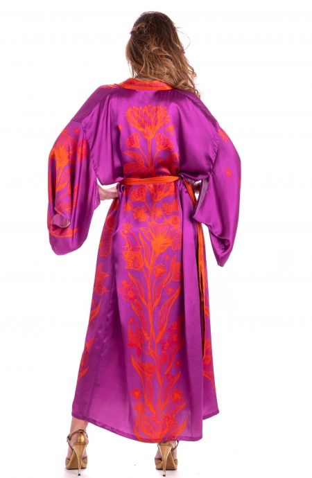 Pin Up Stars Kimono Viscosa Satin Principe Azzurro Saldi Di Fabbrica