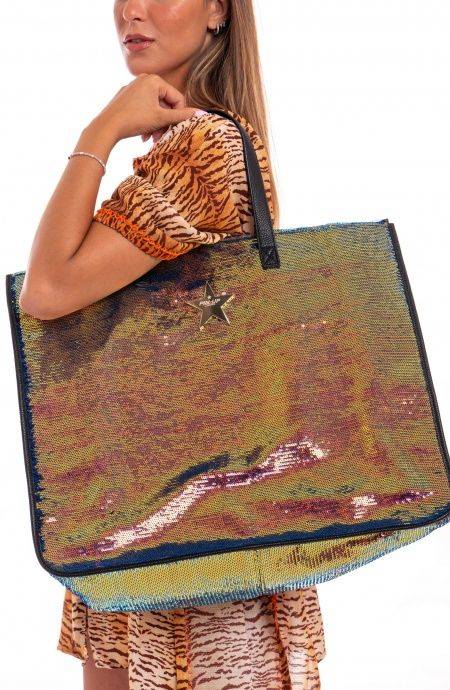 Pin Up Stars Shopping Bag Paillettes Tinta Unita Qualità Garantita