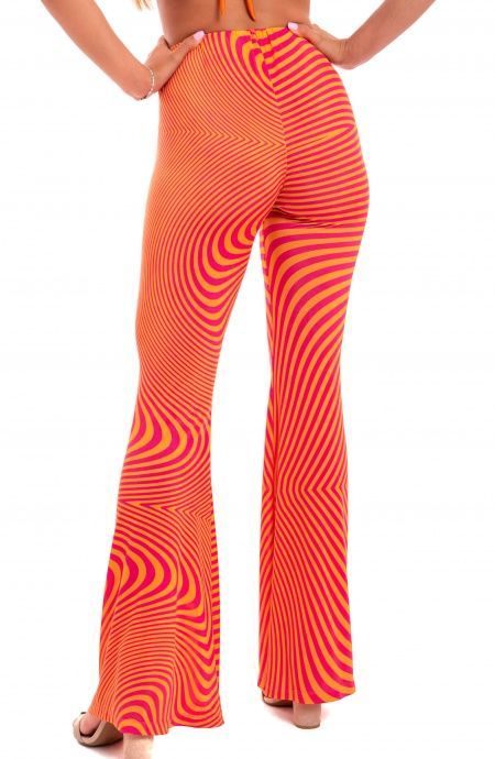 Pin Up Stars Pantalone a Zampa Jersey Stampa Optical Fino Al -60%
