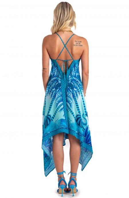 Pin Up Stars Abito Foulard Raso di Viscosa Palm Paradise Presa