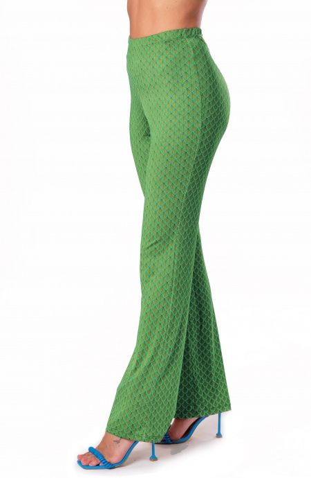 Pin Up Stars Pantalone in Jersey Stampa Squame Outlet