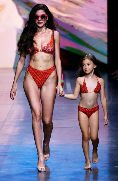 Pin Up Stars BIKINI TRIANGOLO SCORREVOLE ROUGE STAMPA SPIGHETTA BABY In Linea