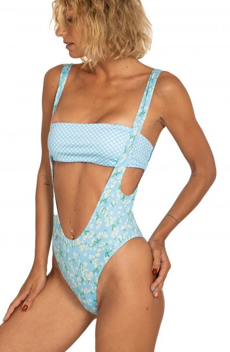 Pin Up Stars Costume Intero Con Fascia Stampa Provenzale Spedizione Gratuita