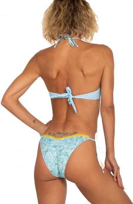Pin Up Stars Bikini Balconcino Con Ferretto Slip Fiocchi Stampa Provenzale Soddisfazione Garantita