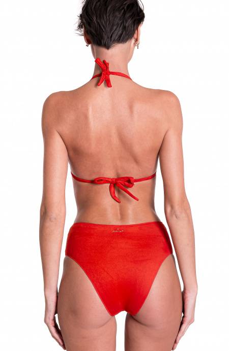 Pin Up Stars Bikini Triangolo Imbottito Slip a Vita Alta Ricamo Conchiglie Consegna Veloce