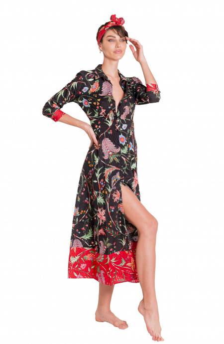 Pin Up Stars Chemisier Stampa Camaleonte In Linea