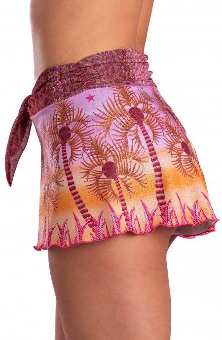 Pin Up Stars Short Piquet Lurex Con Fascione Crepon Lamè Palm Paradise In Vendita