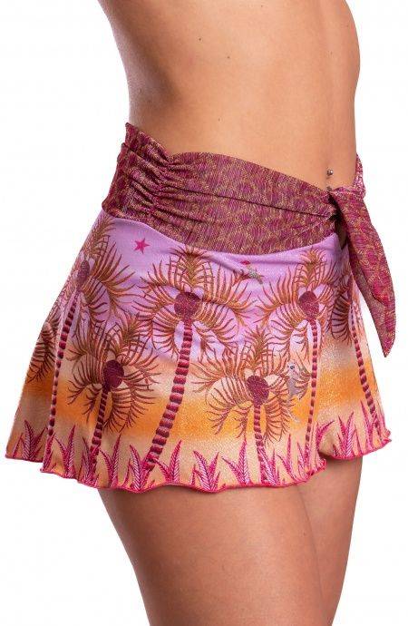Pin Up Stars Short Piquet Lurex Con Fascione Crepon Lamè Palm Paradise In Vendita