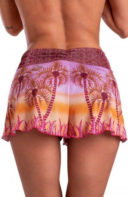 Pin Up Stars Short Piquet Lurex Con Fascione Crepon Lamè Palm Paradise In Vendita