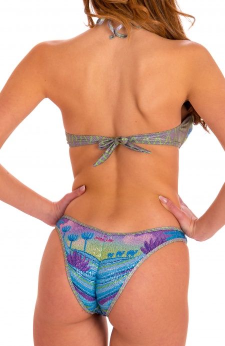 Pin Up Stars Bikini Fascia Slip Sgambato Stampa Dune Paillettes Negozio