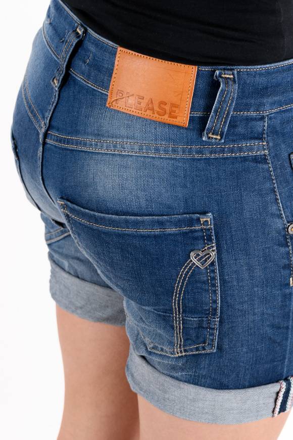 ﻿Please Jeans Please - Shorts P88 E02 - Blu Denim Comprare a buon mercato