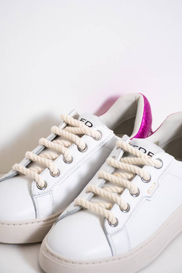 Please Jeans ED PARISH ERIKA SNEAKER - BIANCO/FUXIA/SILVER Moda