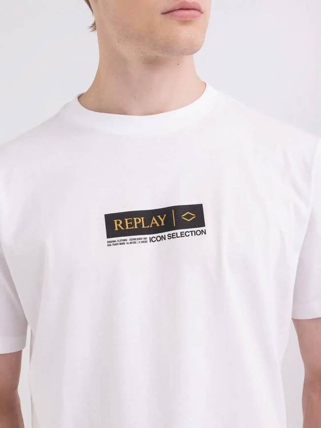 Please Jeans REPLAY T-SHIRT - M67 660 - WHITE Vendita Calda