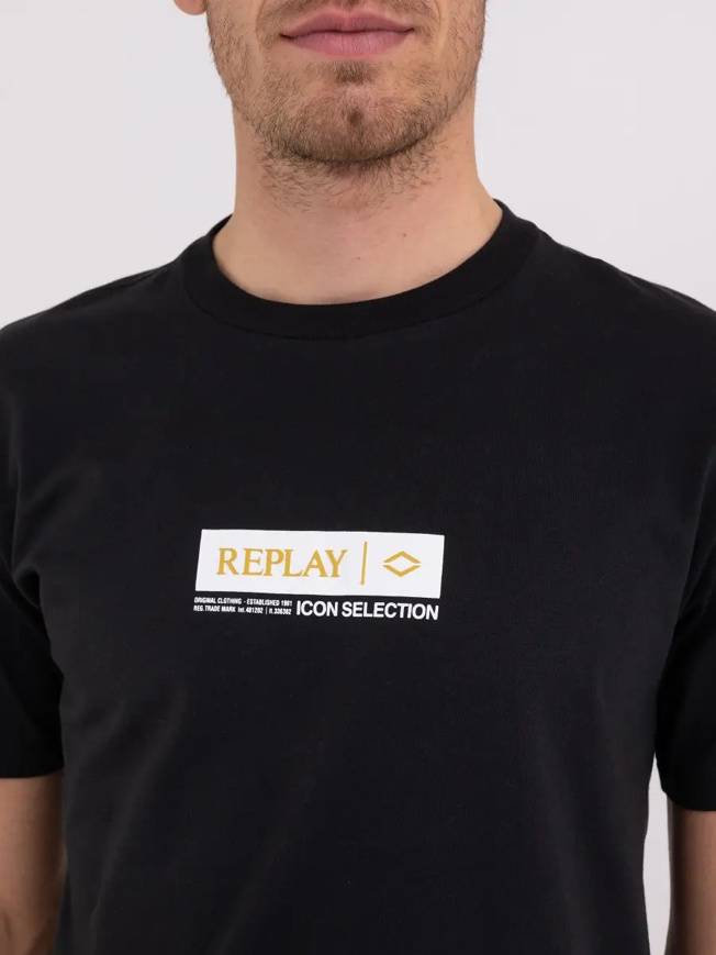 Please Jeans REPLAY T-SHIRT - M67 660 - BLACK Vendita Economica