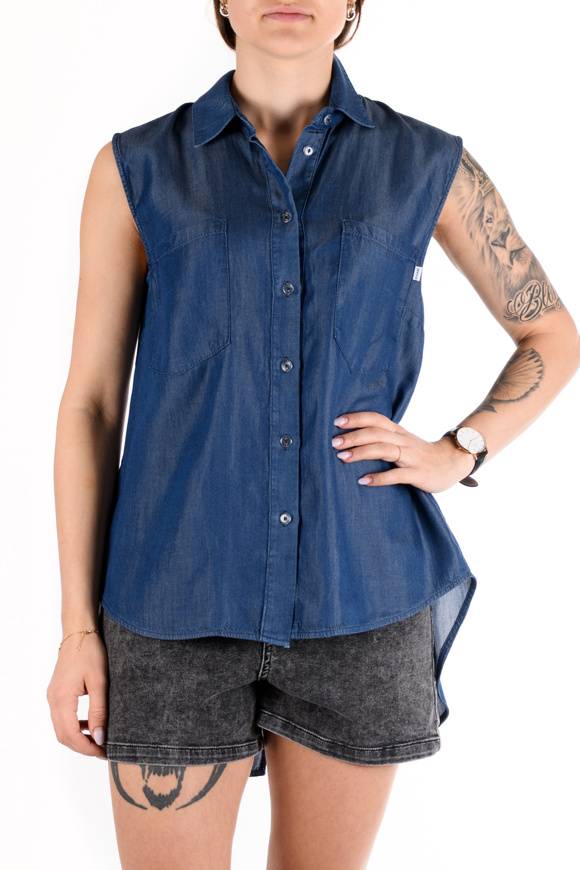 Please Jeans Please - Camicia C02 C20 - Blu Denim In Linea