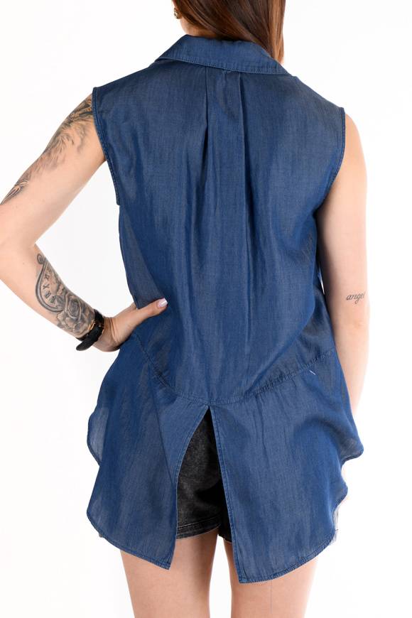 Please Jeans Please - Camicia C02 C20 - Blu Denim In Linea