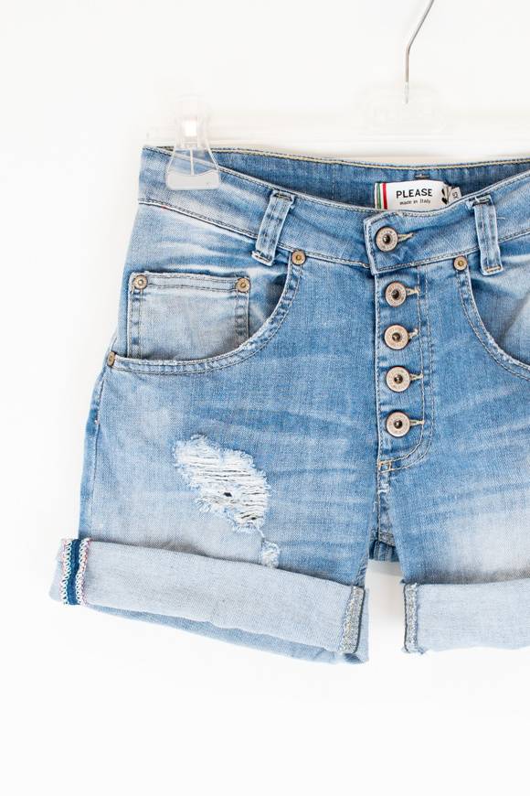 Please Jeans Please - Shorts P88 DQG - Blu Denim Qualità