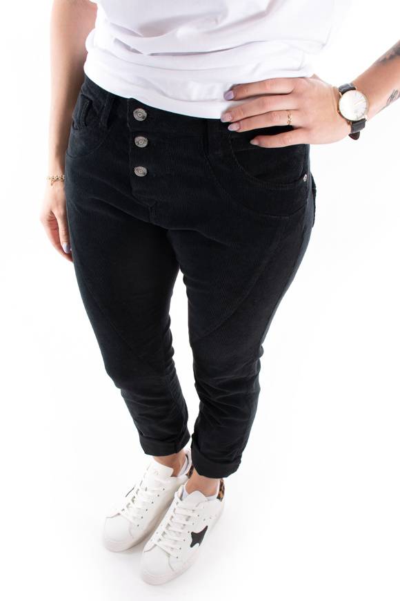 Please Jeans PLEASE CORD PANTALONI P78 - NERO Pezzi Unici