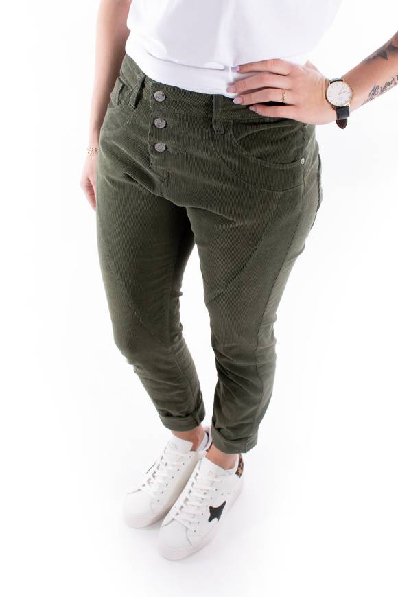 Please Jeans PLEASE CORD PANTALONI P78 - MURKY GREEN Soddisfazione Garantita