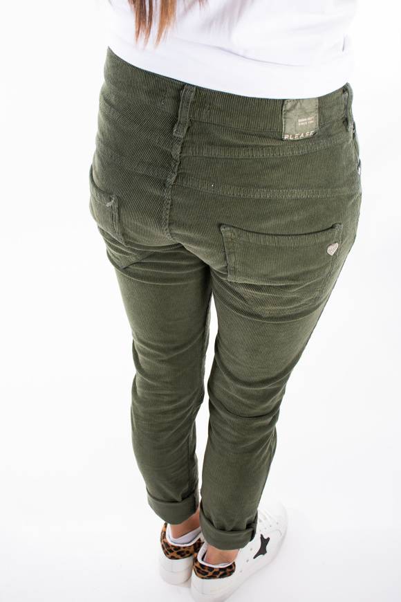 Please Jeans PLEASE CORD PANTALONI P78 - MURKY GREEN Soddisfazione Garantita