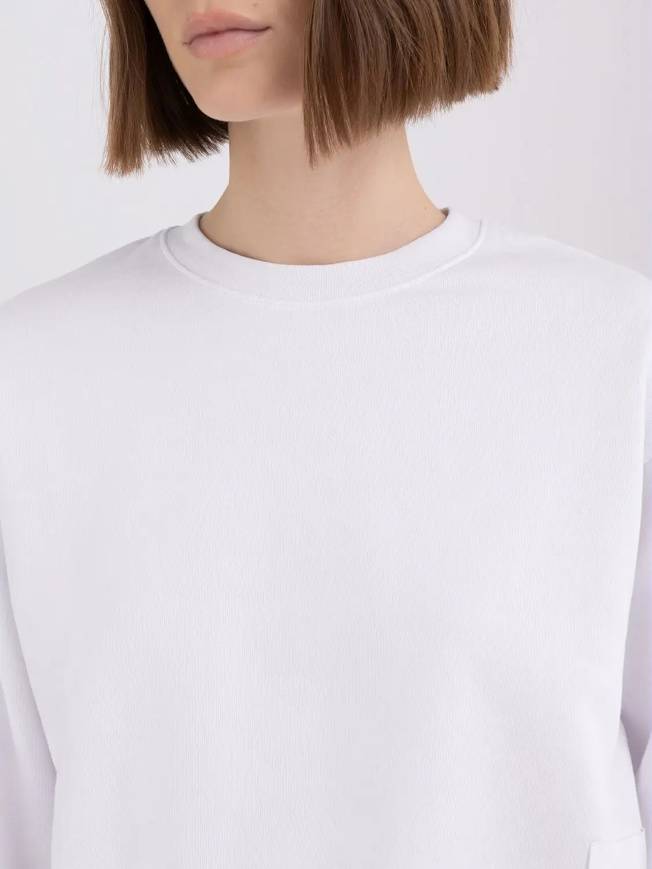 Please Jeans REPLAY FELPA CROPPED - WHITE Convenienza
