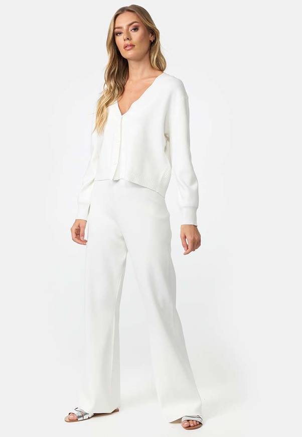 Please Jeans CARDIGAN CATNOIR IN MISTO VISCOSA - BIANCO Saldi
