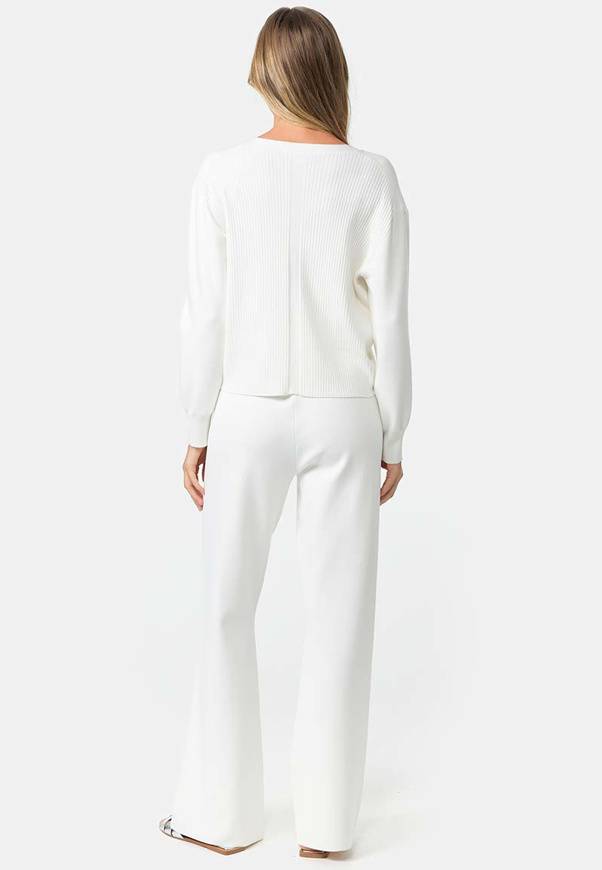 Please Jeans CARDIGAN CATNOIR IN MISTO VISCOSA - BIANCO Saldi
