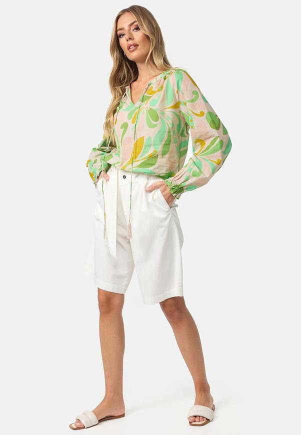Please Jeans PANTALONCINI CATNOIR IN TENCEL - OFFWHITE Vendite Flash
