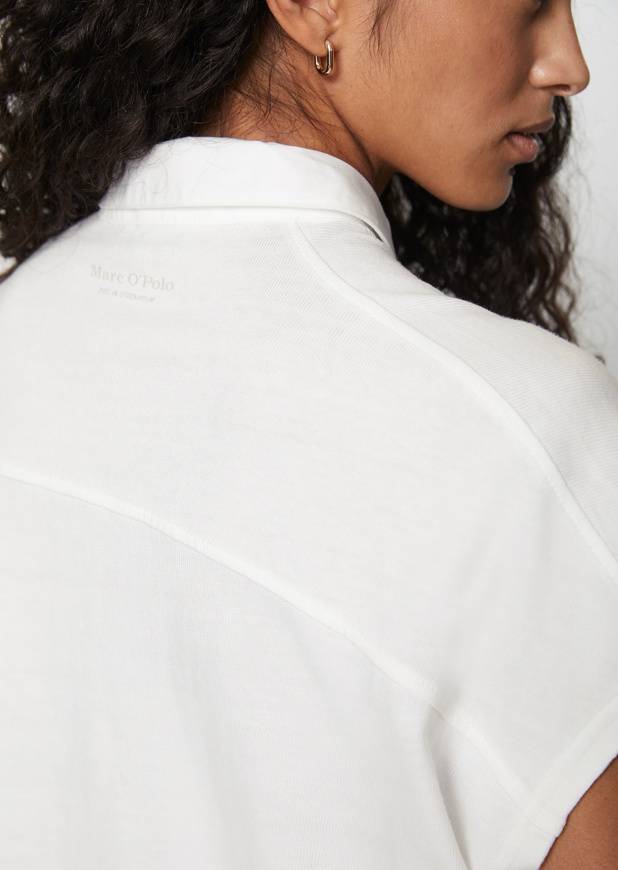 Please Jeans MARCO POLO OVERSIZE POLO - WHITE Convenienza