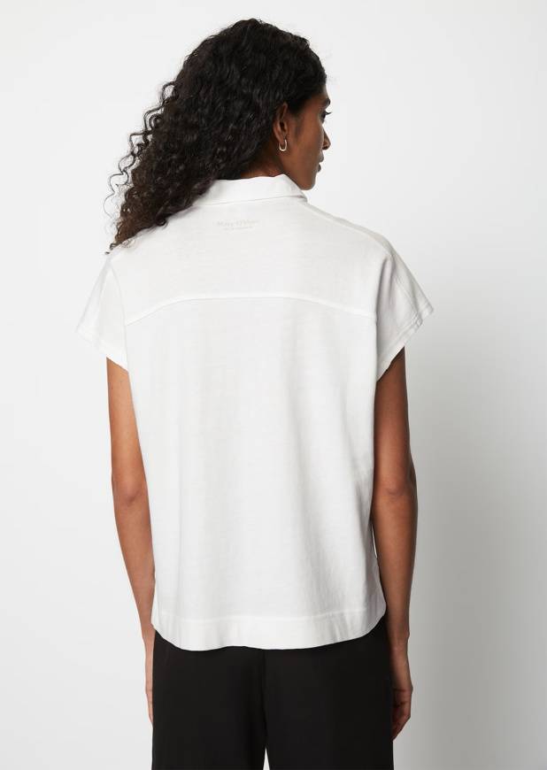 Please Jeans MARCO POLO OVERSIZE POLO - WHITE Convenienza