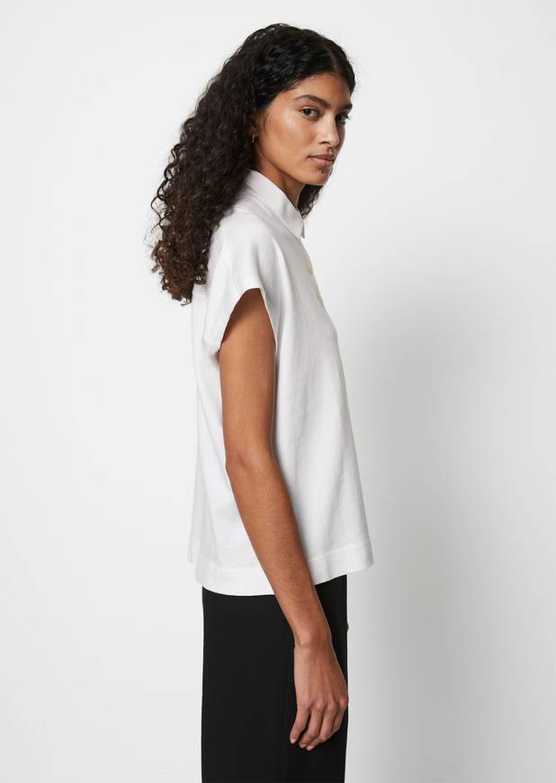 Please Jeans MARCO POLO OVERSIZE POLO - WHITE Convenienza
