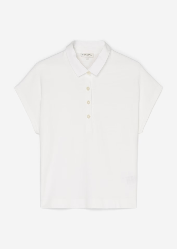 Please Jeans MARCO POLO OVERSIZE POLO - WHITE Convenienza