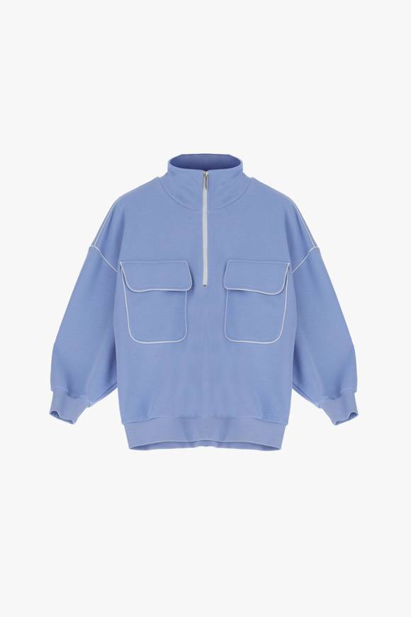 Please Jeans IMPERIAL SWEATER - FG4 HGS - CELESTE Offerta