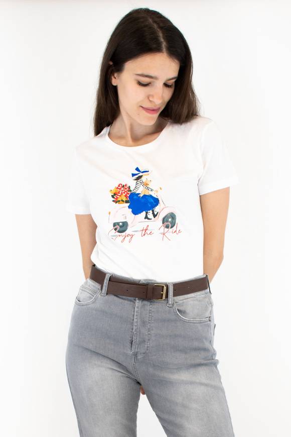 Please Jeans PLEASE T-SHIRT - T76 328 - WHITE Online